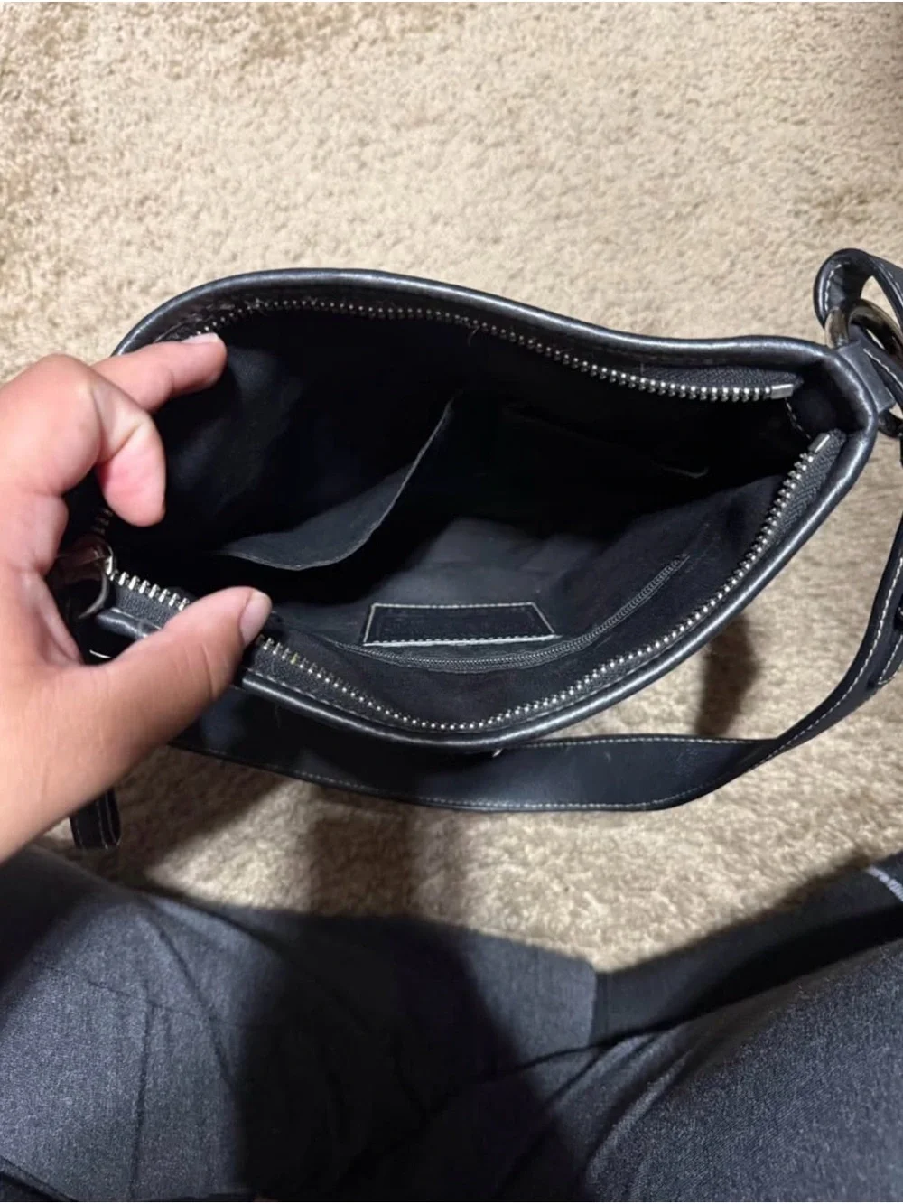 Coach Dark Brown and Black Signature Canvas Messenger